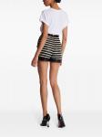 Balmain полосатые шорты со стразами, черный - фото 4