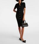 Рибленое платье миди Versace, Black - фото 2