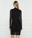 Платье Hugo полупрозрачное с узором, черный - фото 3