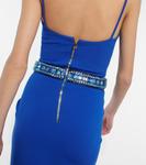 Платье, украшенное кристаллами Balmain, Bleu Électrique - фото 5