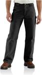 Carhartt Men's Loose Straight Washed Duck Lined Dungaree, Black - фото