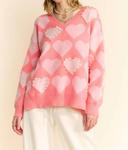 Розовый свитер с жемчужным сердцем DAVI & DANI - фото