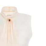 Блузка с воротником "бабочка" Burberry, экрю - фото 2