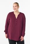Блуза Zizzi Blouse, Fig Stripe/Dark Red - фото