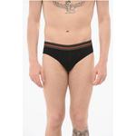 Боксеры из хлопка в рубчик с логотипом на поясе Dsquared2, черный - фото