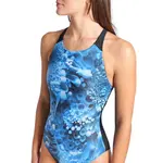 Купальник Arena синий Flowers V Back, синий - фото 3