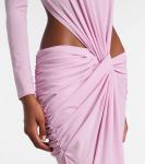 Платье из плиссированного креп-джерси Alex Perry, Bubblegum - фото 5