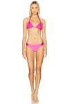 Мини-бикини с рюшами Basic ruched teeny bikini bottom Pq, cosmo pink - фото 4