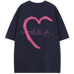 Футболка унисекс без принта, темно-синяя с правым сердцем - фото 10