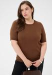 Футболка Kaffe Curve Basic T-shirt, Soft Silt/Brown - фото