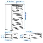Комод с 6 ящиками SONGESAND IKEA, 82x126 см, коричневый - фото 6