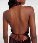 Топ с пайетками Oséree, бордовый - фото 5