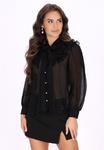 Блуза faina Button-down blouse, Black - фото