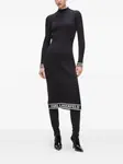 Платье миди в рубчик KARL LAGERFELD, черный - фото 2