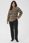 Джемпер Kaffe Curve KCERINA KNIT PULLOVER, Morel Melange Black Stripe/Black - фото 2