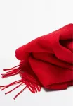 Шарф с бахромой Massimo Dutti, Red - фото 4