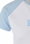 Футболка с принтом Retro Tiny Karl Kani, белая голубая - фото