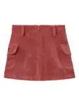 Вельветовая юбка мини с карманами карго Palm Angels Kids, красный - фото 2