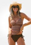 Купальник Cupshe BOHO CHIC CHEVRON TANKINI SET, Brown - фото 2