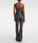 Двубортная полосатая блузка Carolina Herrera, charcoal Grey M - фото 3