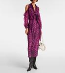 Вырезное полупрозрачное миди-платье с принтом Acne Studios, Purple - фото 2