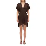 Платье Sundek Lurex kaftan with strap short, коричневый - фото