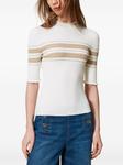 TWINSET полосатый топ в рубчик, белый - фото