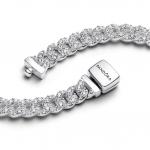 Ожерелье Pavé Cuban Chain Pandora, стерлинговое серебро - фото 3