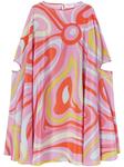 PUCCI шелковое платье с принтом Marmo, розовый - фото