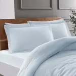 Постельное белье Basic Renforce 200x220 см синего цвета (без наволочки) - фото 2