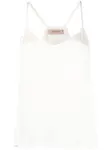 Атласный топ с логотипом Twinset, белый - фото