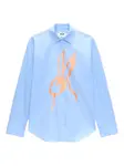 Рубашка с принтом кролика MSGM, синий - фото