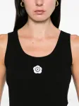 Топ Boke Flower 2.0' в рубчик с вышивкой KENZO, черный - фото 5