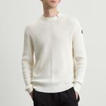 Хлопковый джемпер с круглым вырезом Moncler, белый - фото 2