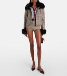 Шорты Checked Self-Portrait, коричневый - фото 2