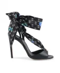 Туфли на высоком каблуке с шелковым принтом Dee Ocleppo, черный - фото
