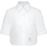 Оксфордская рубашка с коротким рукавом THOM BROWNE, белый - фото