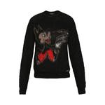 Свитер Amiri Brushed Mohair Record Wolf Crew, Black - фото