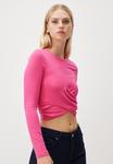 Топ с длинными рукавами LONG SLEEVE CREW NECK CROP Jimmy Key, розовый - фото