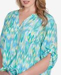 Топ с завязками спереди в стиле икат от Plus Size Paradise Ruby Rd, Parrot Multi - фото 5
