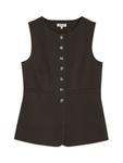 Приталенный удлиненный жилет Albaray, Chocolate - фото 4