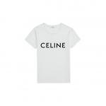 CELINE Хлопковая футболка White/Black - фото