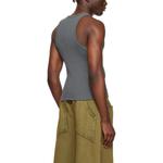 Рибленый топ Sun print GANNI, серый - фото 7