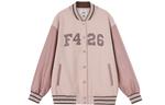 Бейсбольная куртка унисекс F426, Розовый/Серый - фото 9