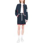 Четырёхполосная коробчатая мини-юбка на завязках THOM BROWNE, синяя - фото 3