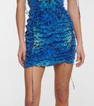 Мини-платье из шелка с принтом Stella McCartney, темно-синий - фото 5