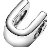 Шарм Letter U Alphabet Pandora, белое золото - фото 6