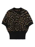 Топ с жаккардовым узором "лабиринт" Pucci, черный - фото
