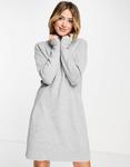 Серое меланжевое платье-джемпер мини с высоким воротником Vero Moda - фото 2