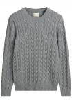 Свитер CABLE C NECK GANT, серый меланж - фото 5